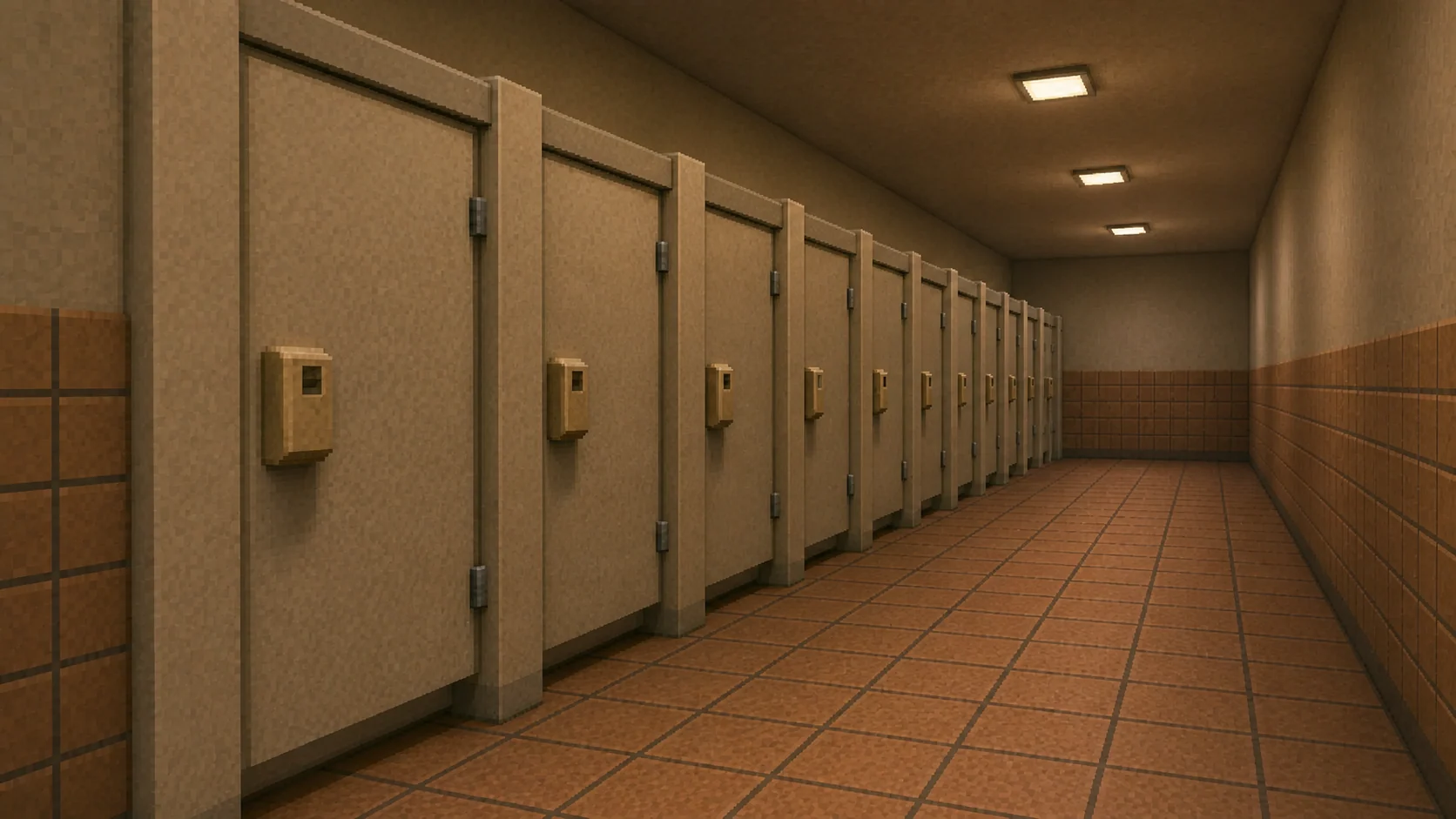 An empty row of cubicles